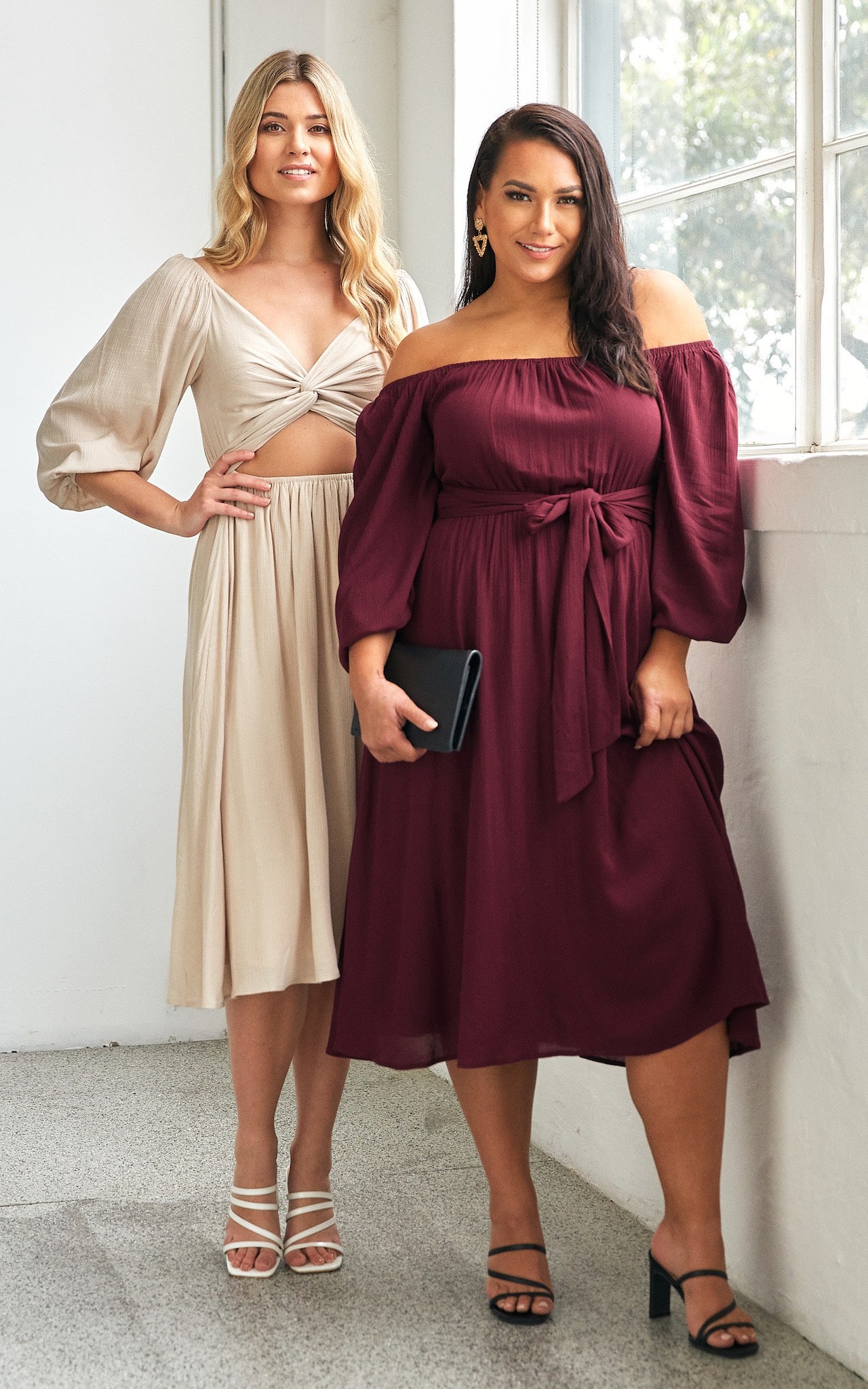 Gweneth Midi Dress - Wine