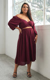 Gweneth Midi Dress - Wine