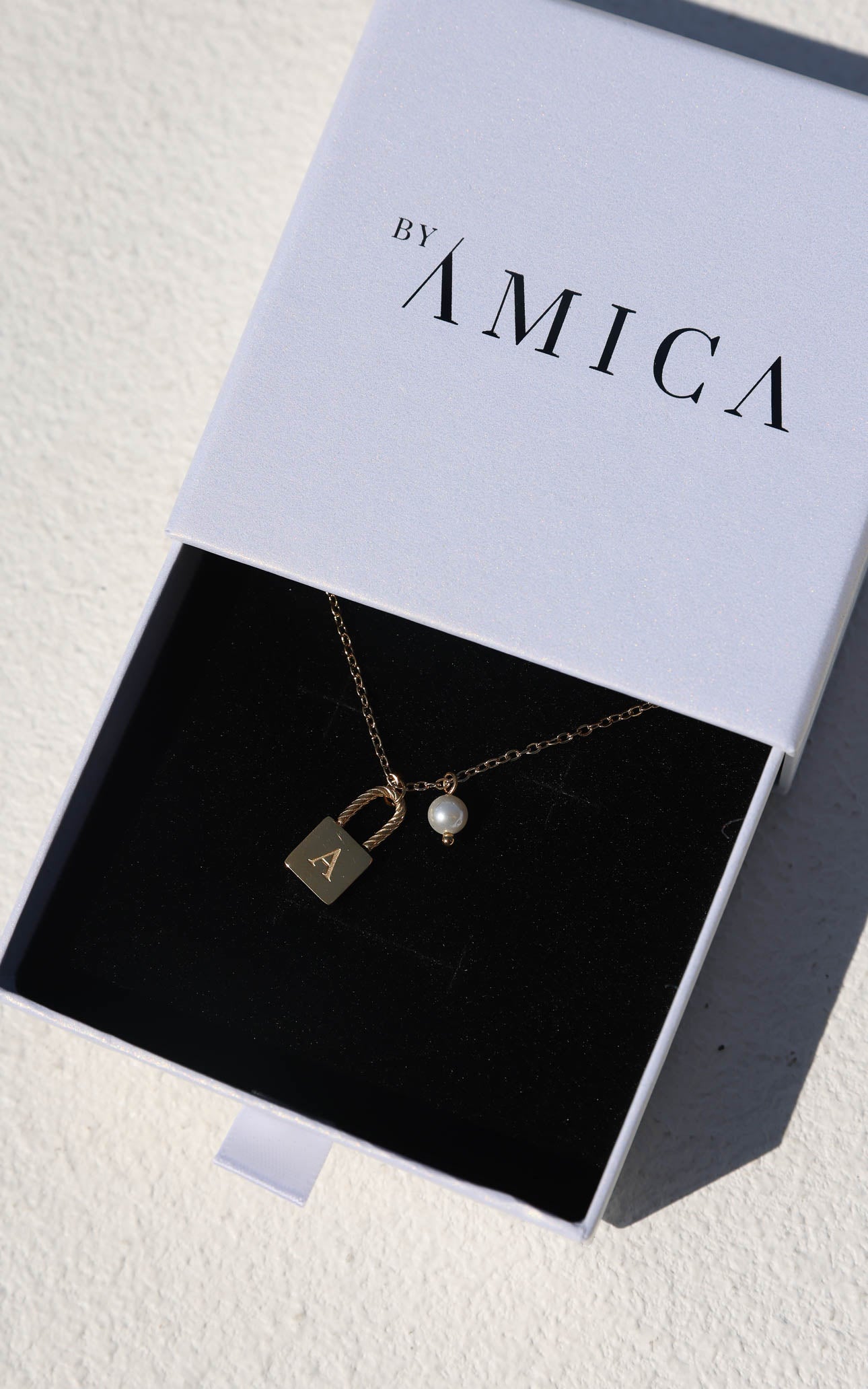 Lulu Letter Lock and Pearl Necklace - Gold