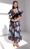 Georgie Maxi Dress - Chocolate Blue Floral