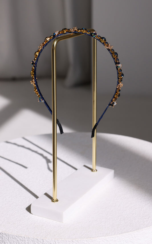 Gewel Headband - Navy Diamante Bead