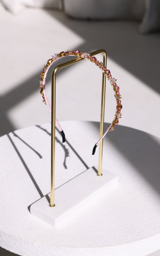 Gewel Headband - Pink Diamante Bead