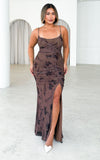 Gracie Maxi Dress - Brown Floral