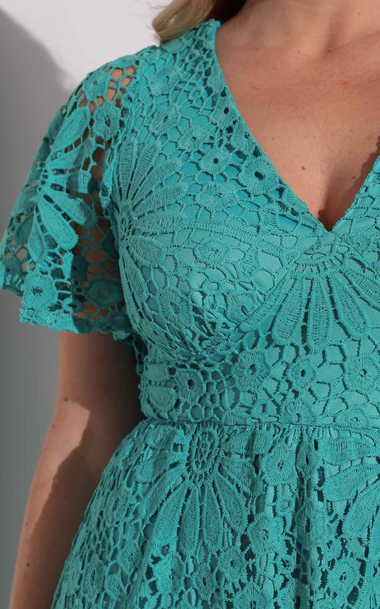 Haizlee Lace Maxi Dress - Turquoise