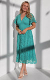 Haizlee Lace Maxi Dress - Turquoise