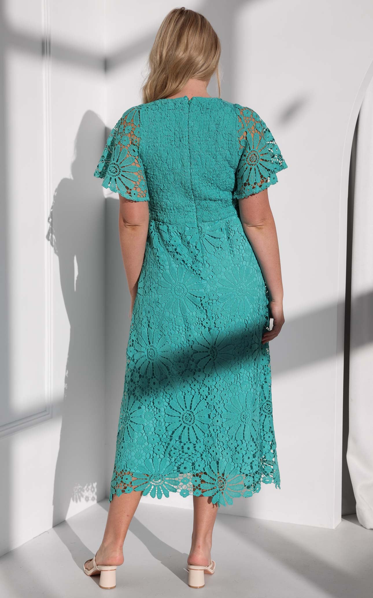 Haizlee Lace Maxi Dress - Turquoise