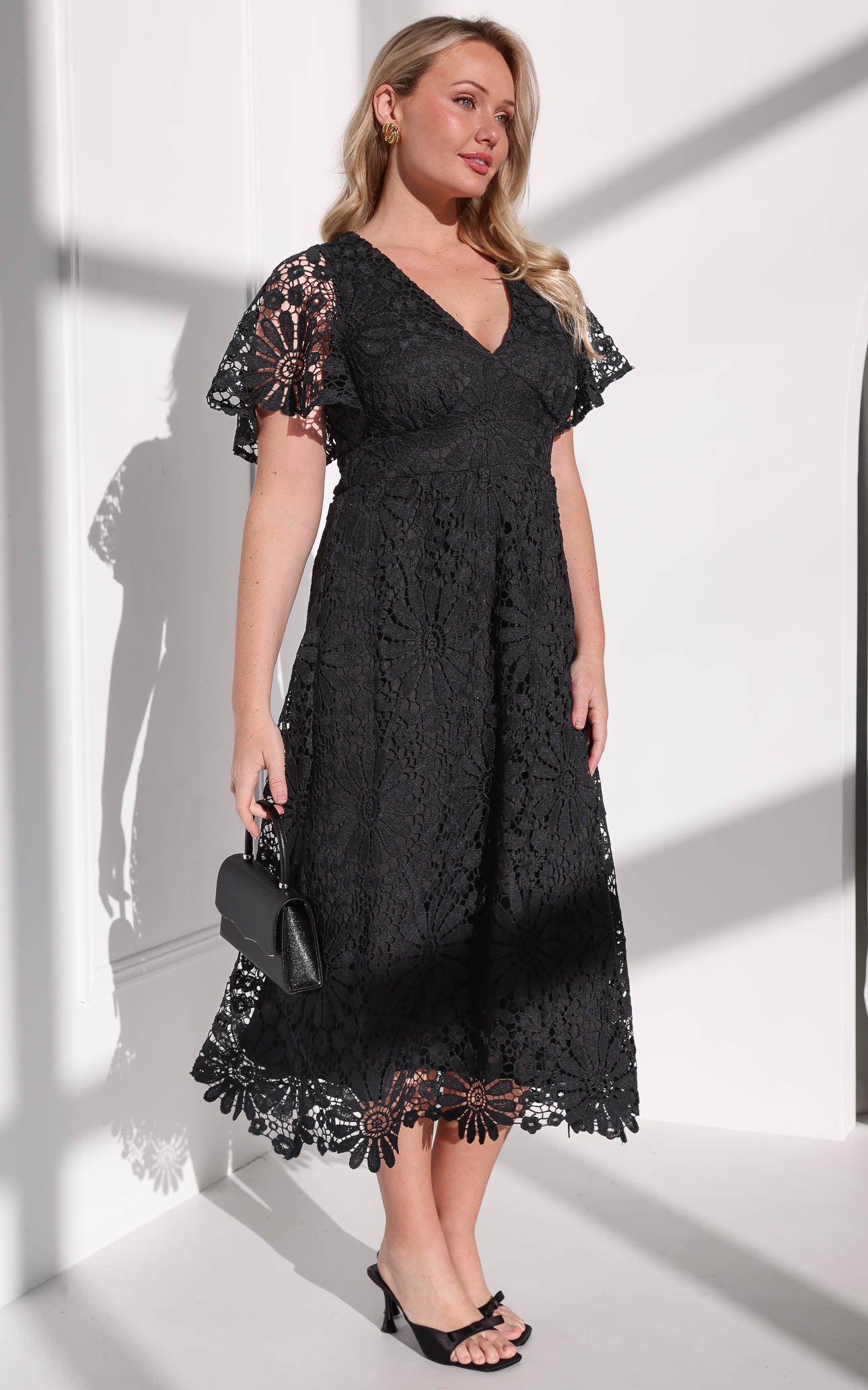 Haizlee Lace Maxi Dress - Black