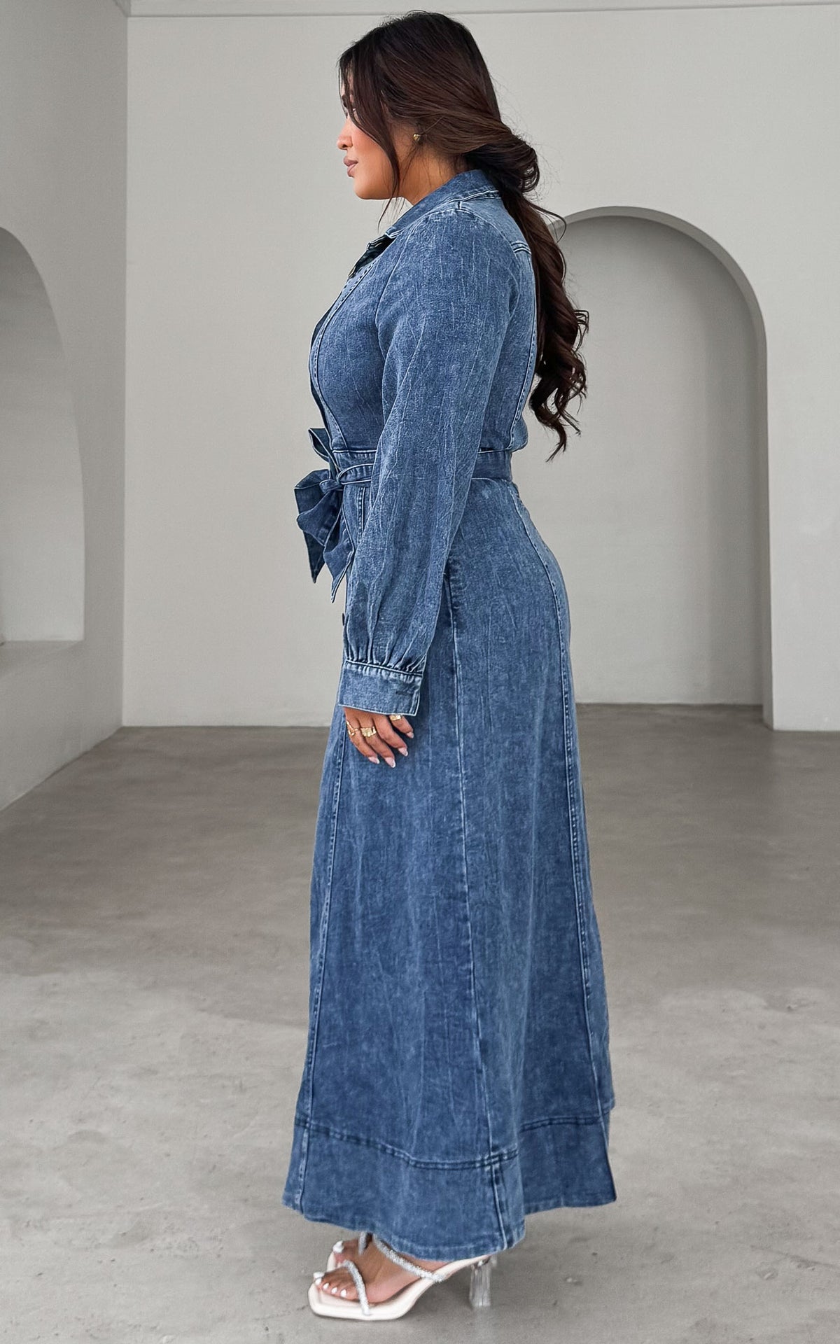 Harietta Denim Maxi Dress - Dark Blue
