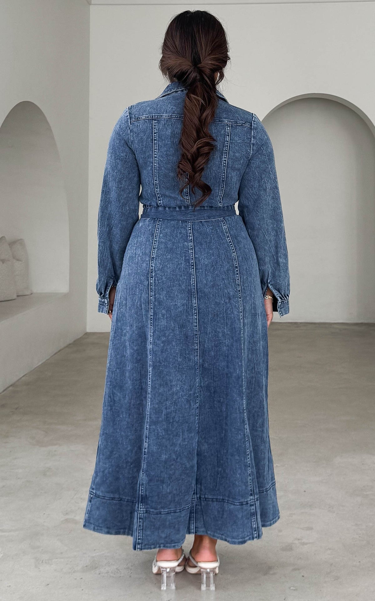 Harietta Denim Maxi Dress - Dark Blue