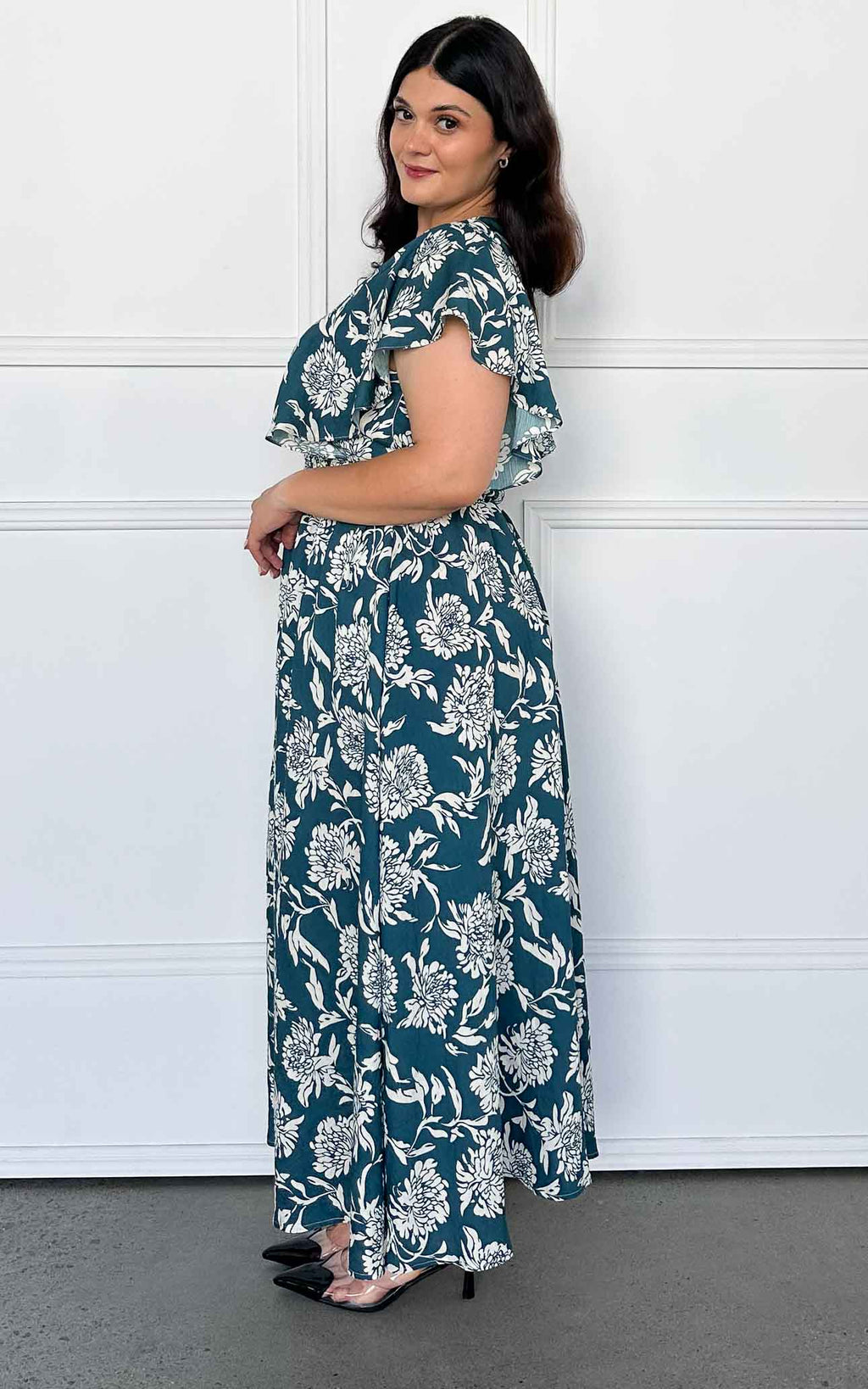 Harlem Maxi Dress - Teal Floral