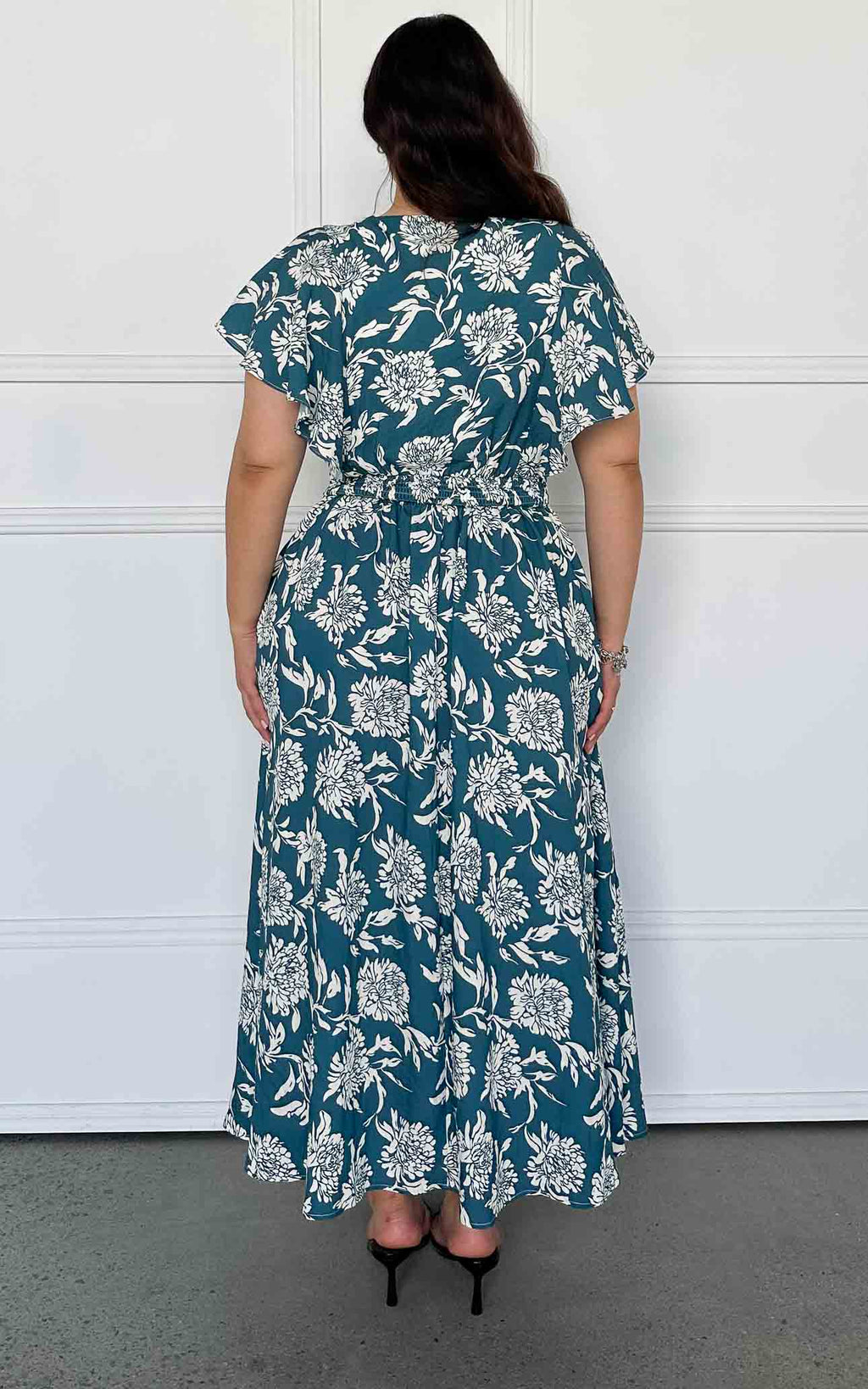 Harlem Maxi Dress - Teal Floral