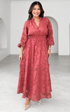 Harriet Maxi Dress - Dusty Rose Floral Texture