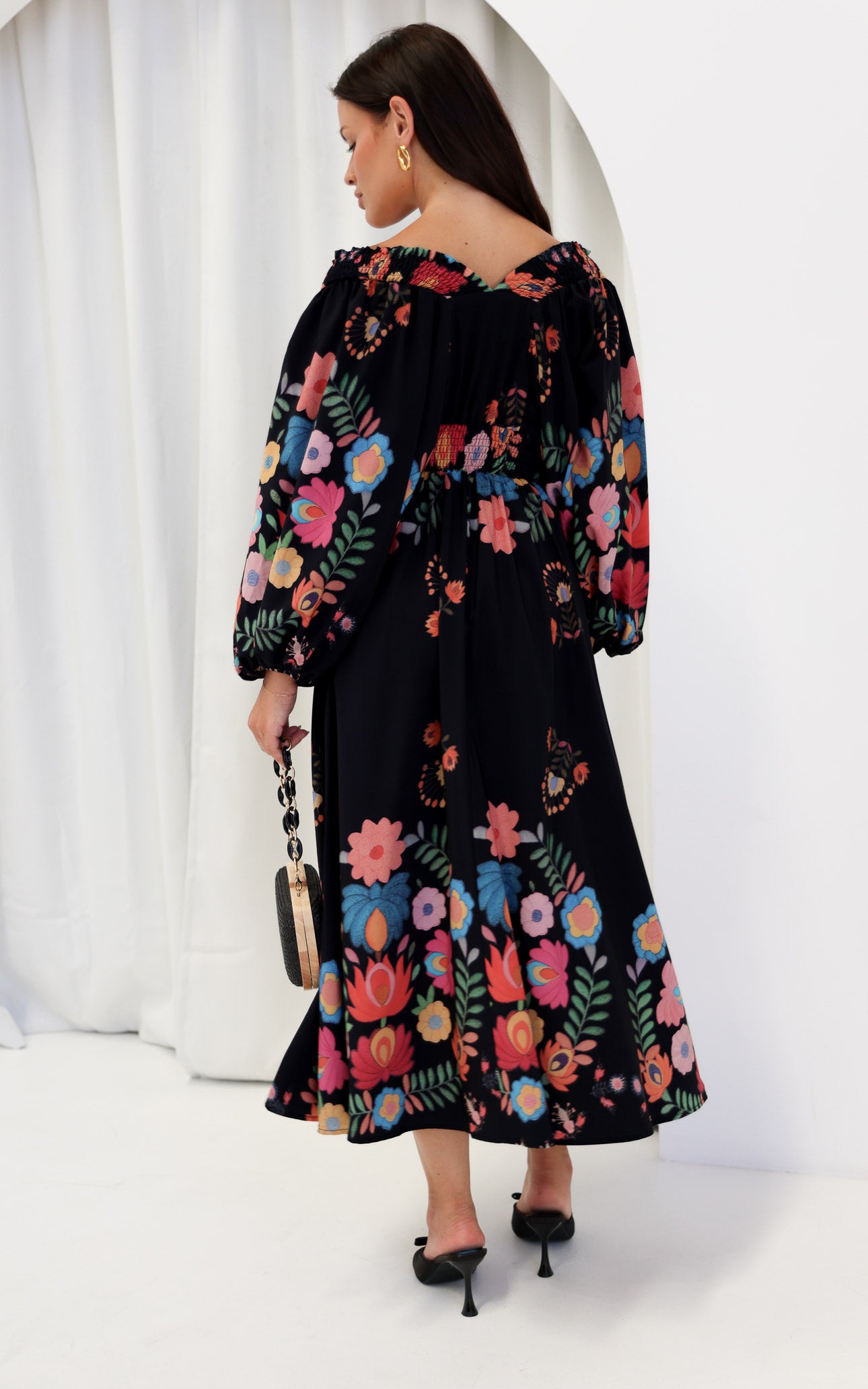 Hartley Maxi Dress - Black Multi Floral