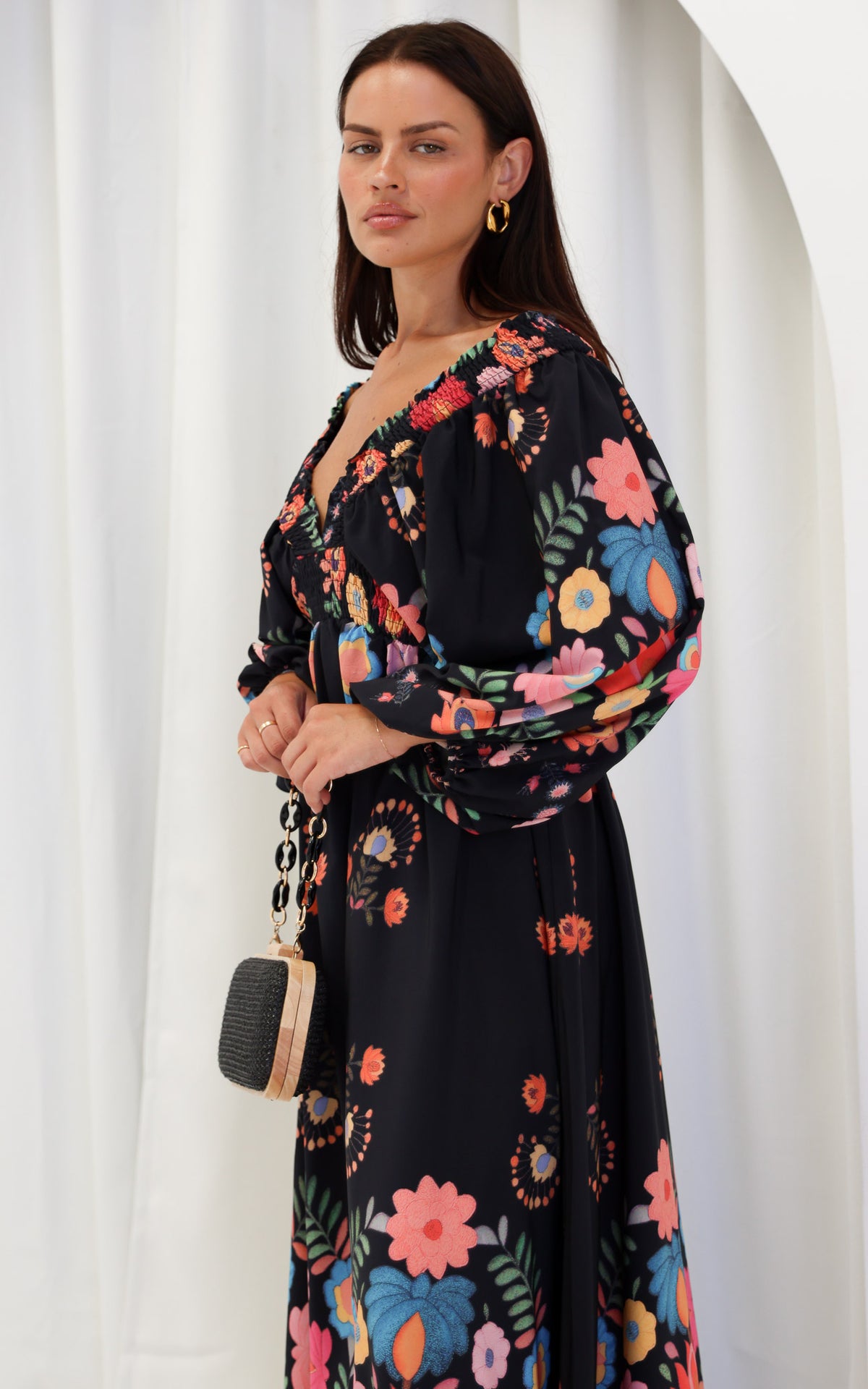 Hartley Maxi Dress - Black Multi Floral