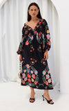 Hartley Maxi Dress - Black Multi Floral