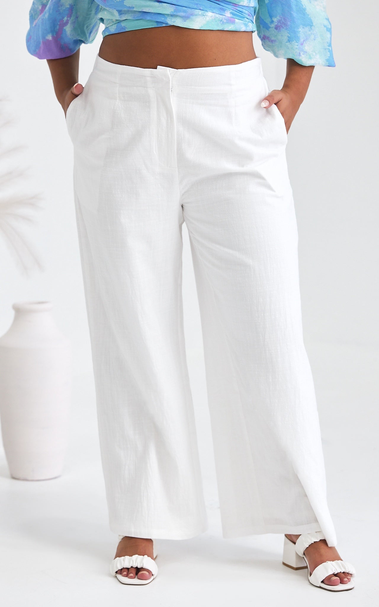 Daya Wide Leg Pants - White