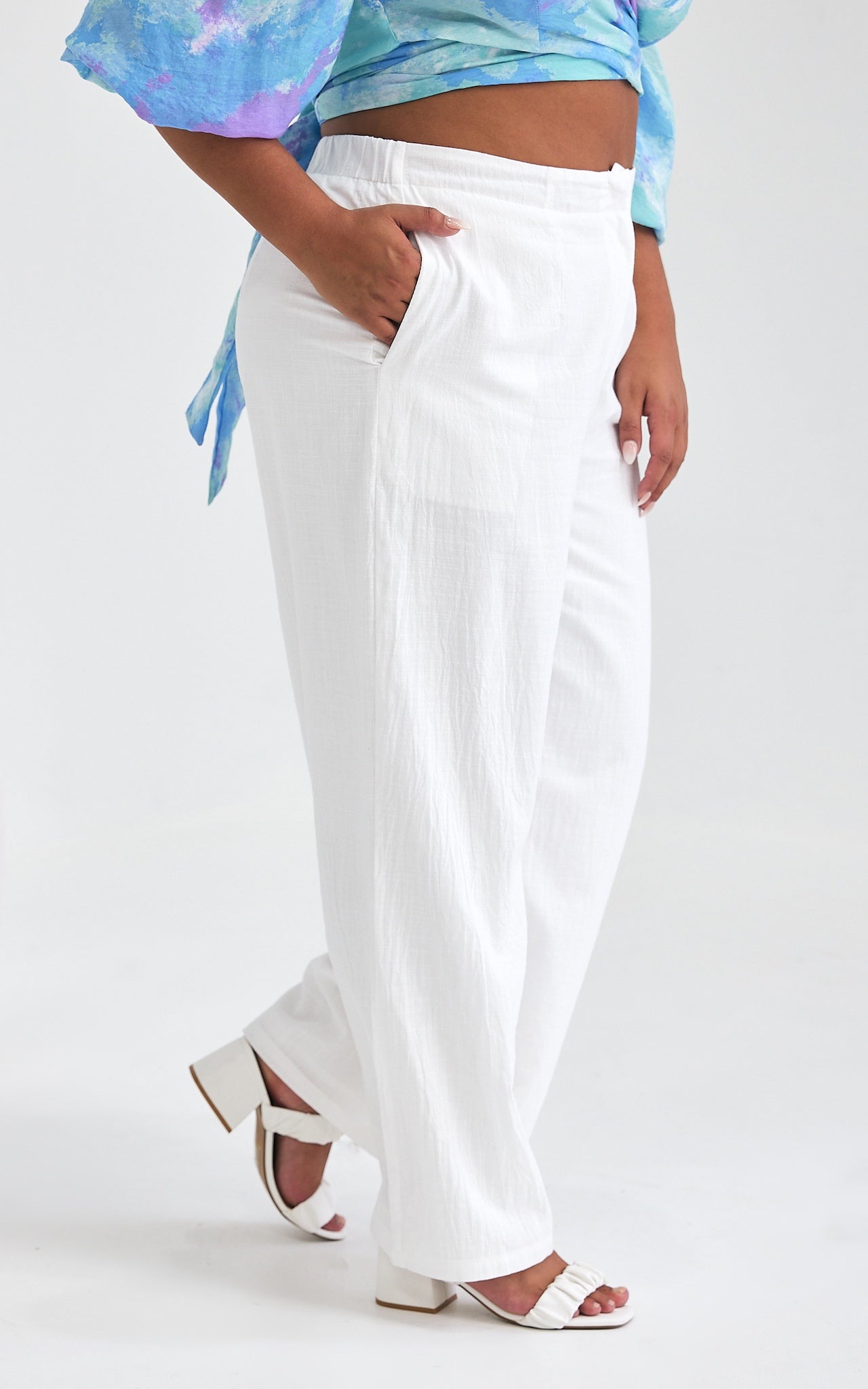 Daya Wide Leg Pants - White