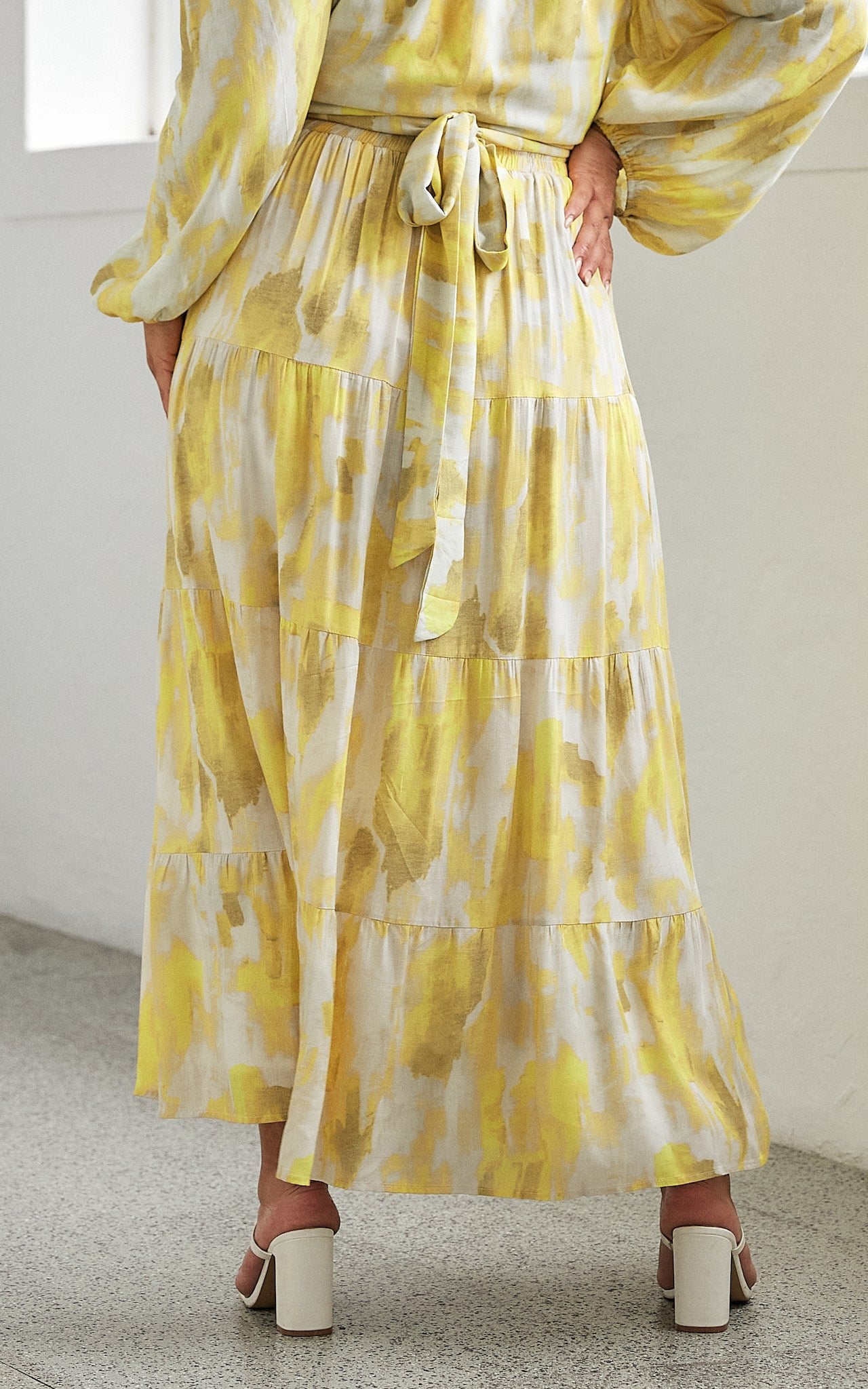 Tilly Maxi Skirt - Yellow Print