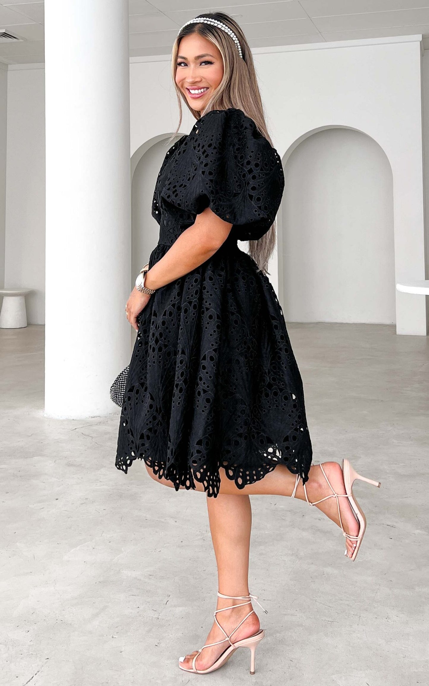 Hazelle Lace Dress - Black