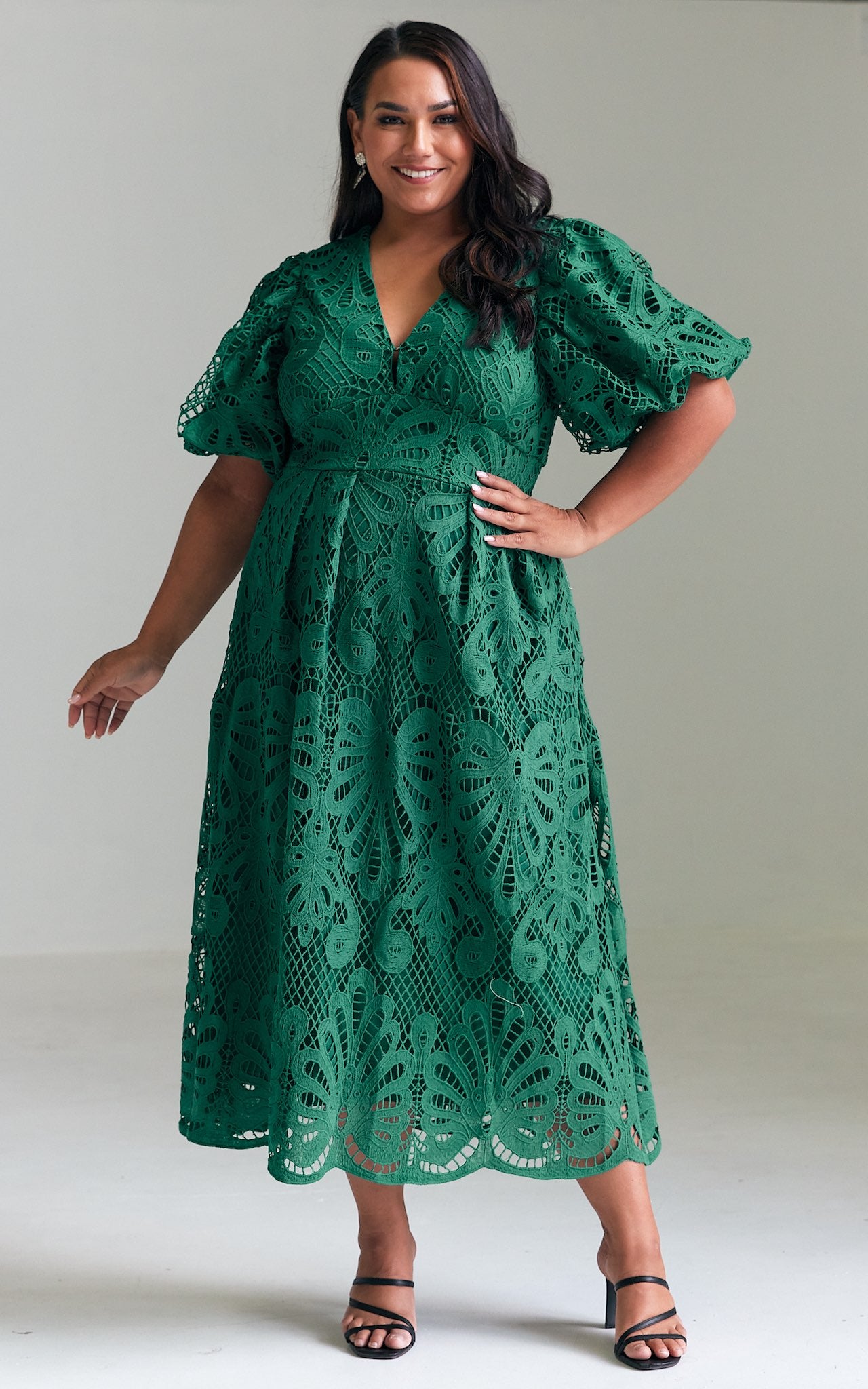 Hazelle Lace Maxi Dress - Emerald Green