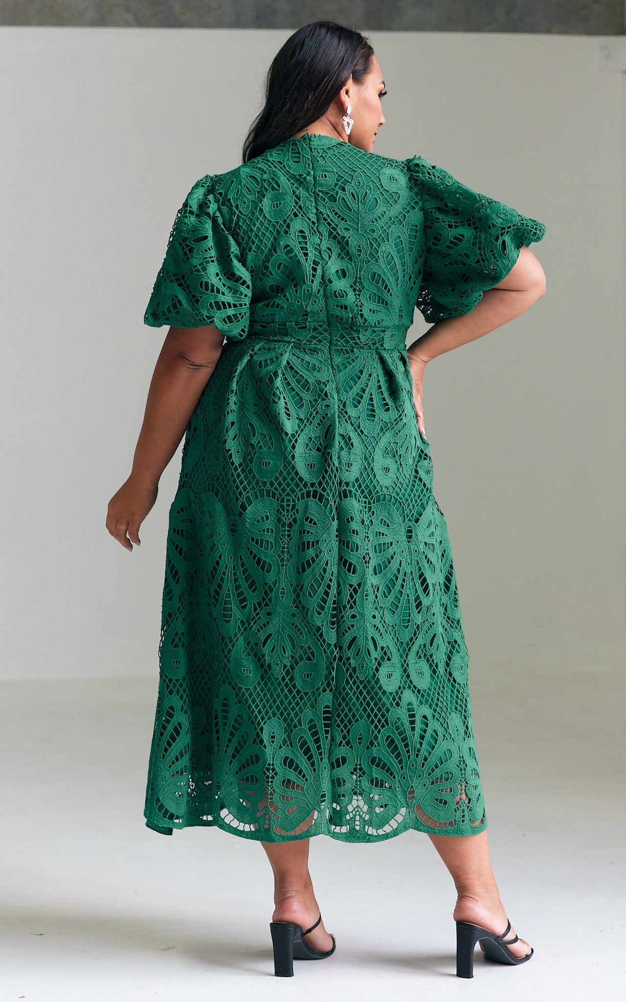 Hazelle Lace Maxi Dress - Emerald Green