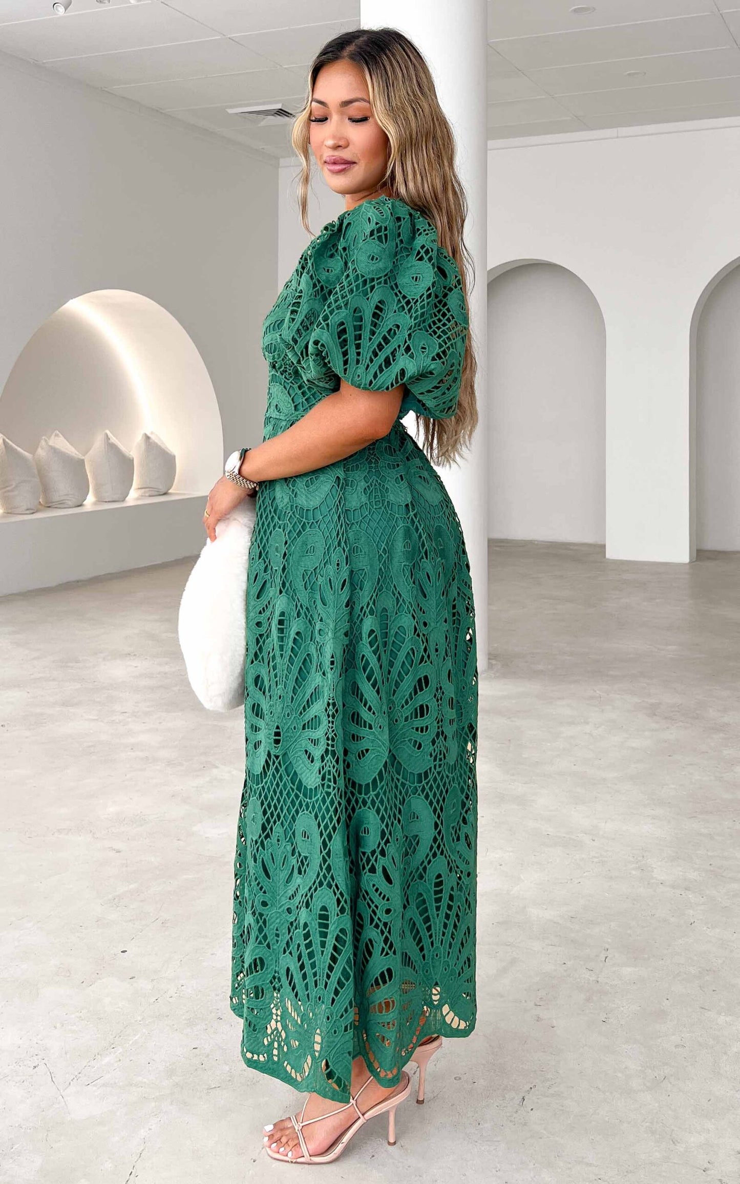 Hazelle Lace Maxi Dress - Emerald Green