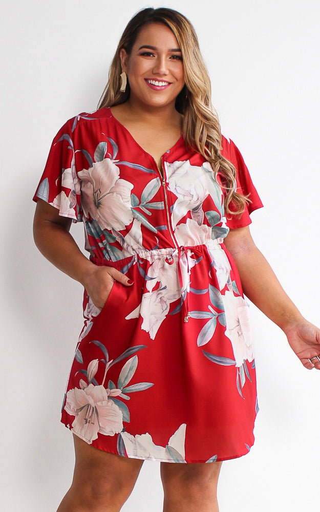 Heather Dress - Red Floral