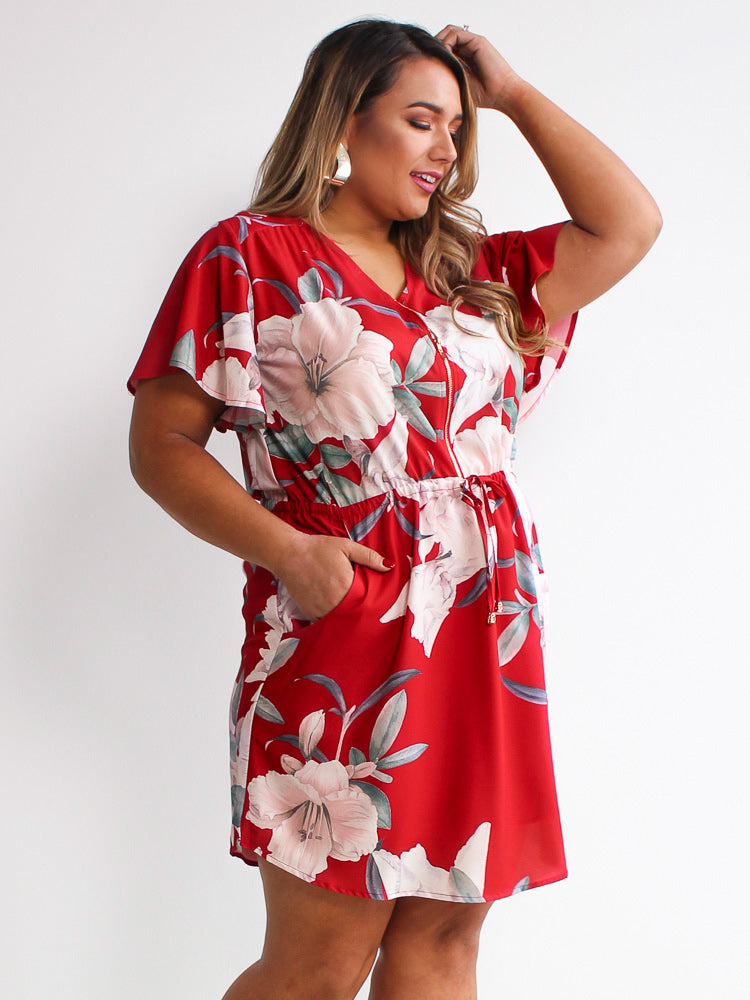 Heather Dress - Red Floral