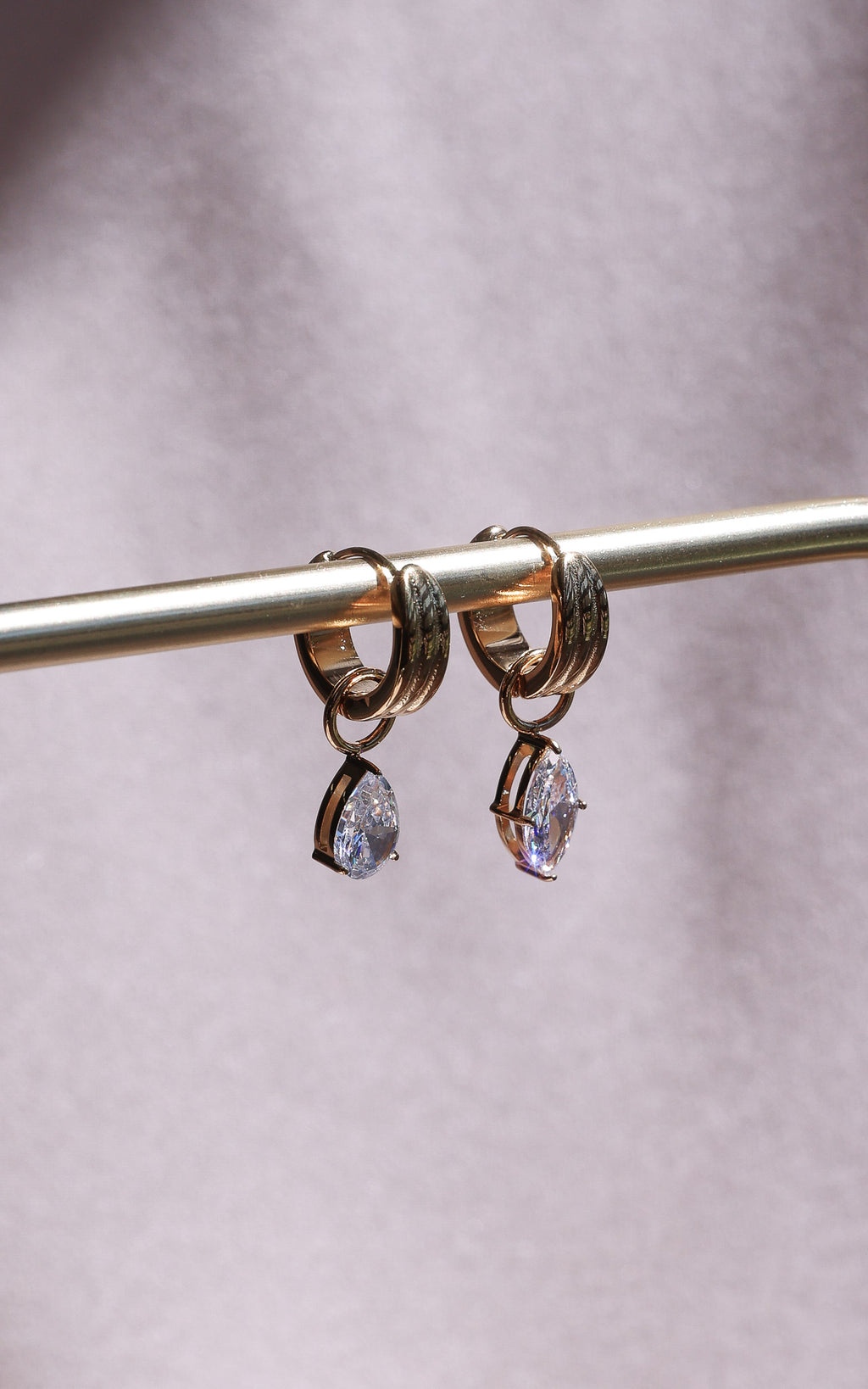 Heera Hoop Charm Earrings - Gold Mix Match Stone