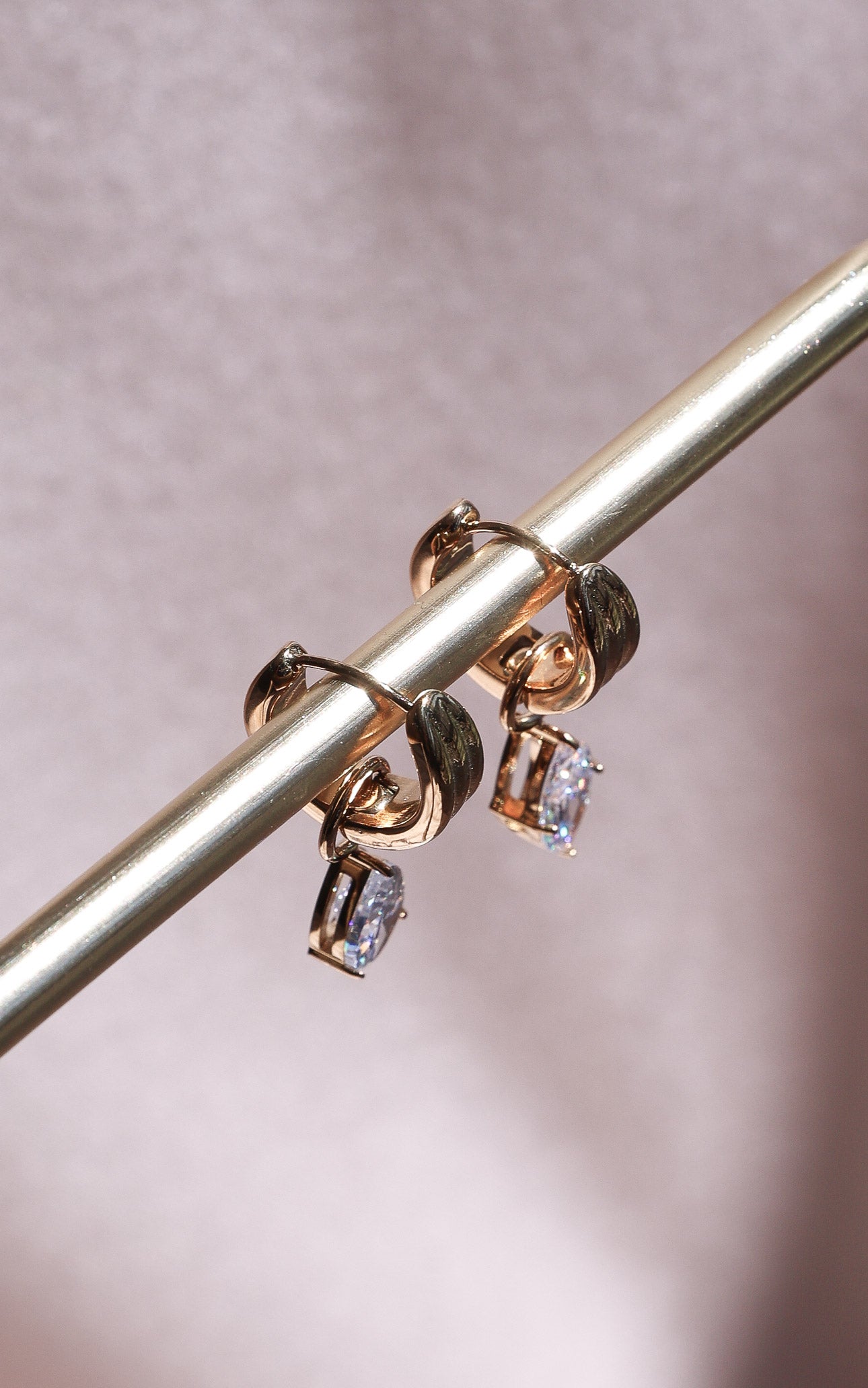 Heera Hoop Charm Earrings - Gold Mix Match Stone