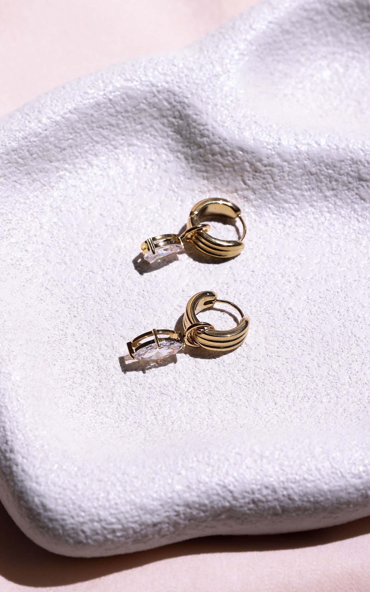 Heera Hoop Charm Earrings - Gold Mix Match Stone