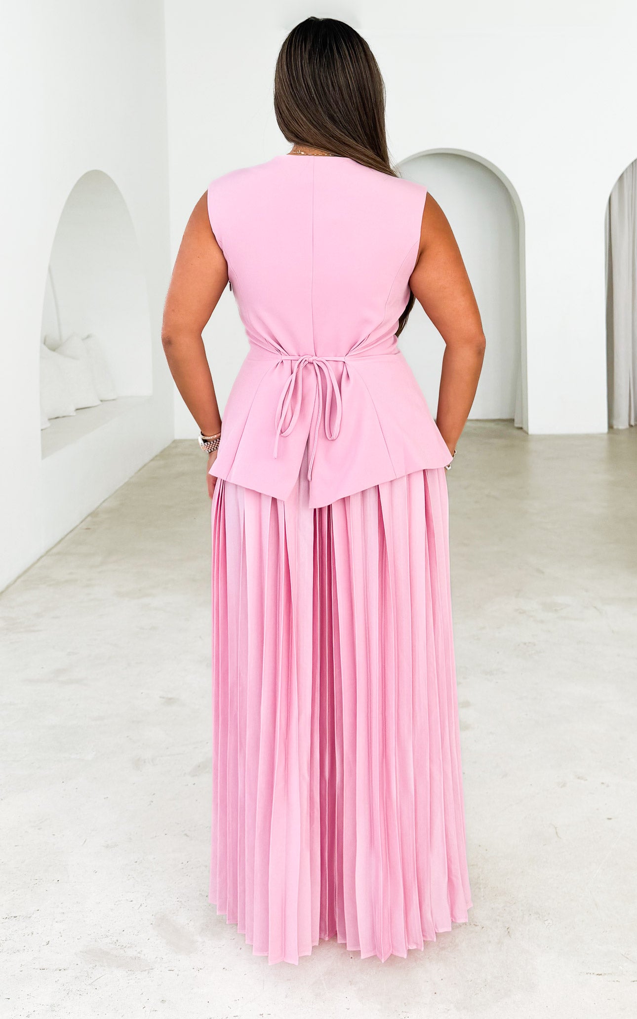 Huxleigh Vest Maxi Dress - Pink