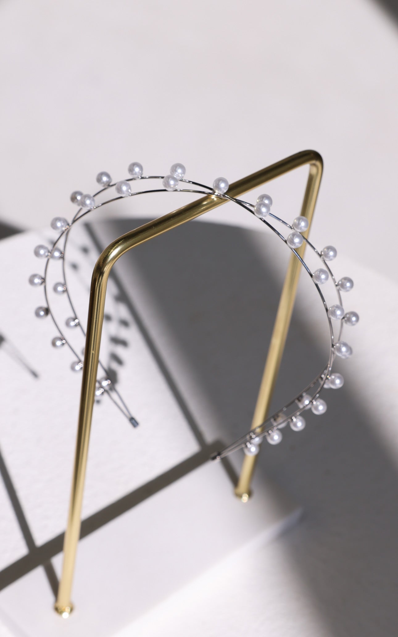 Harlow Crossover Headband - Silver Pearl