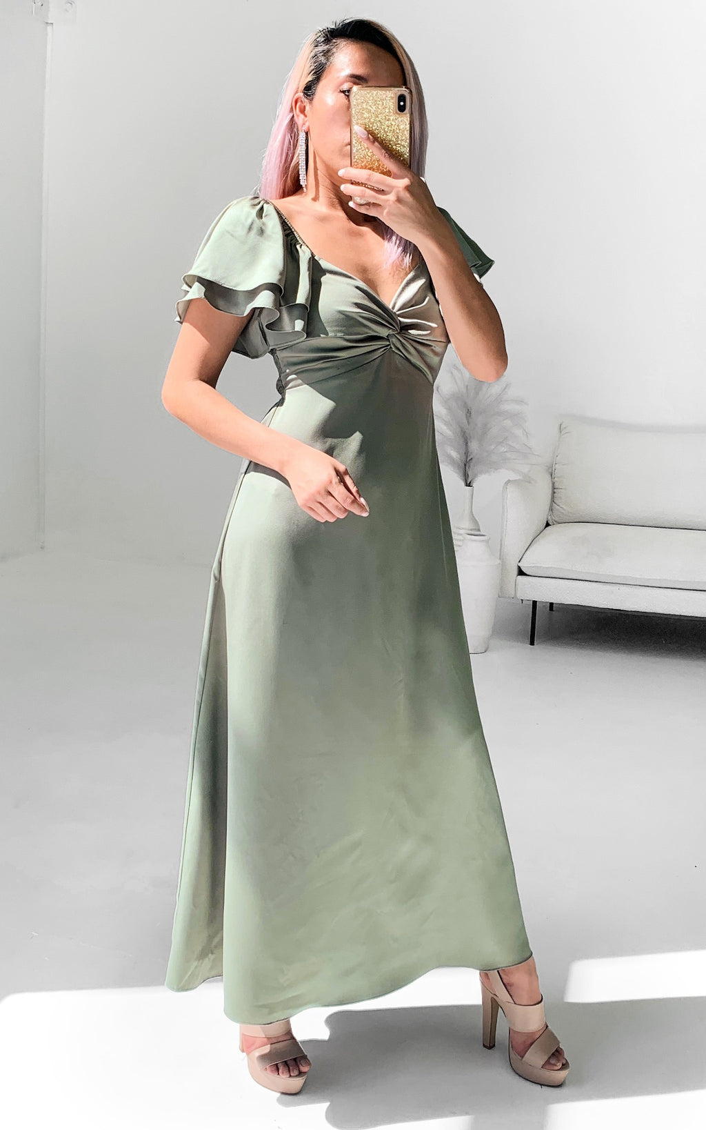 In The Sky Maxi Dress - Fern Green