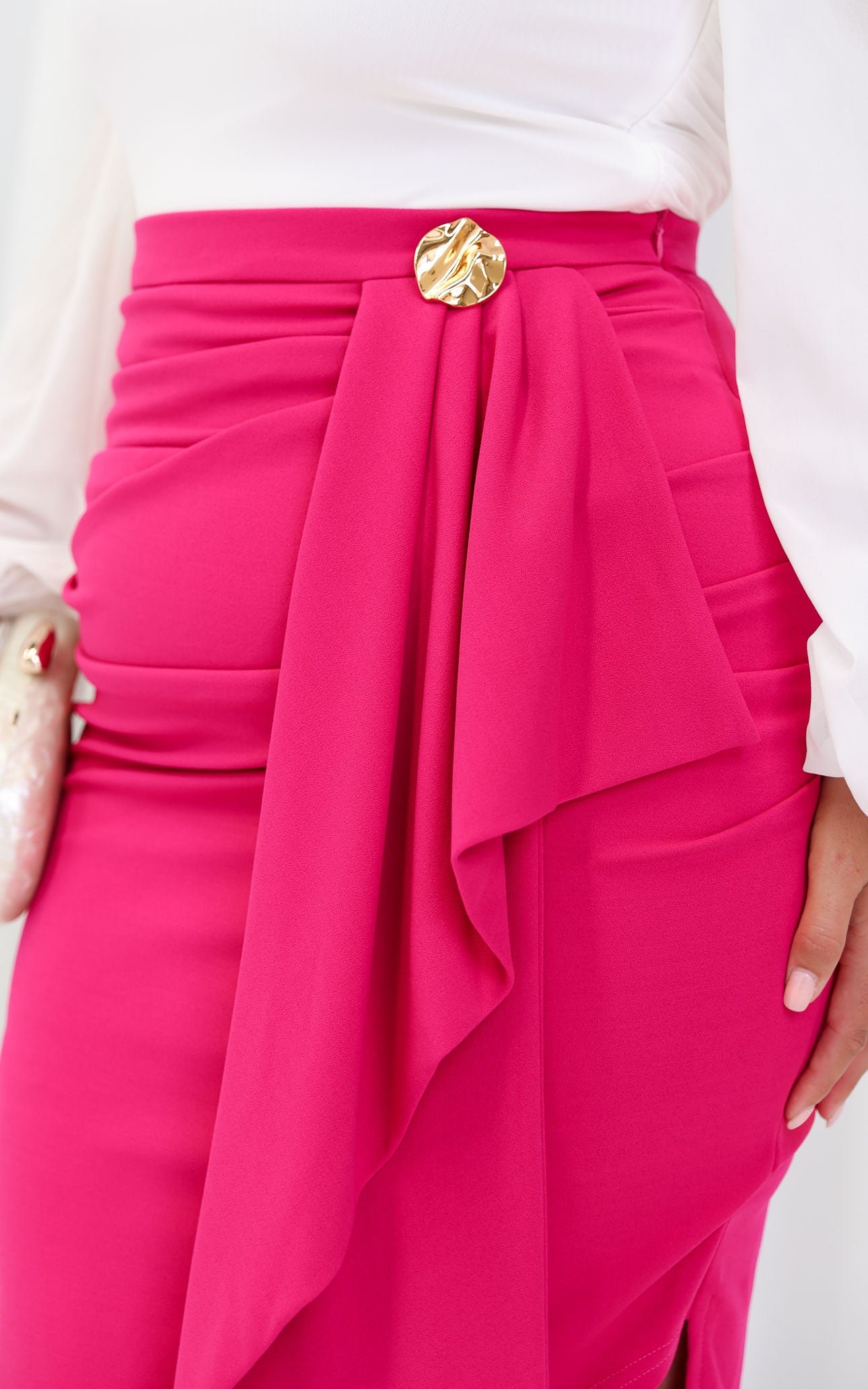 Indra Midi Skirt - Hot Pink