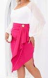 Indra Midi Skirt - Hot Pink
