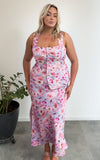 Inez Vest Top - Pink Blue Floral