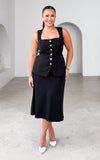 Inez Vest Top - Black