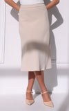 Inez Midi Skirt - Beige