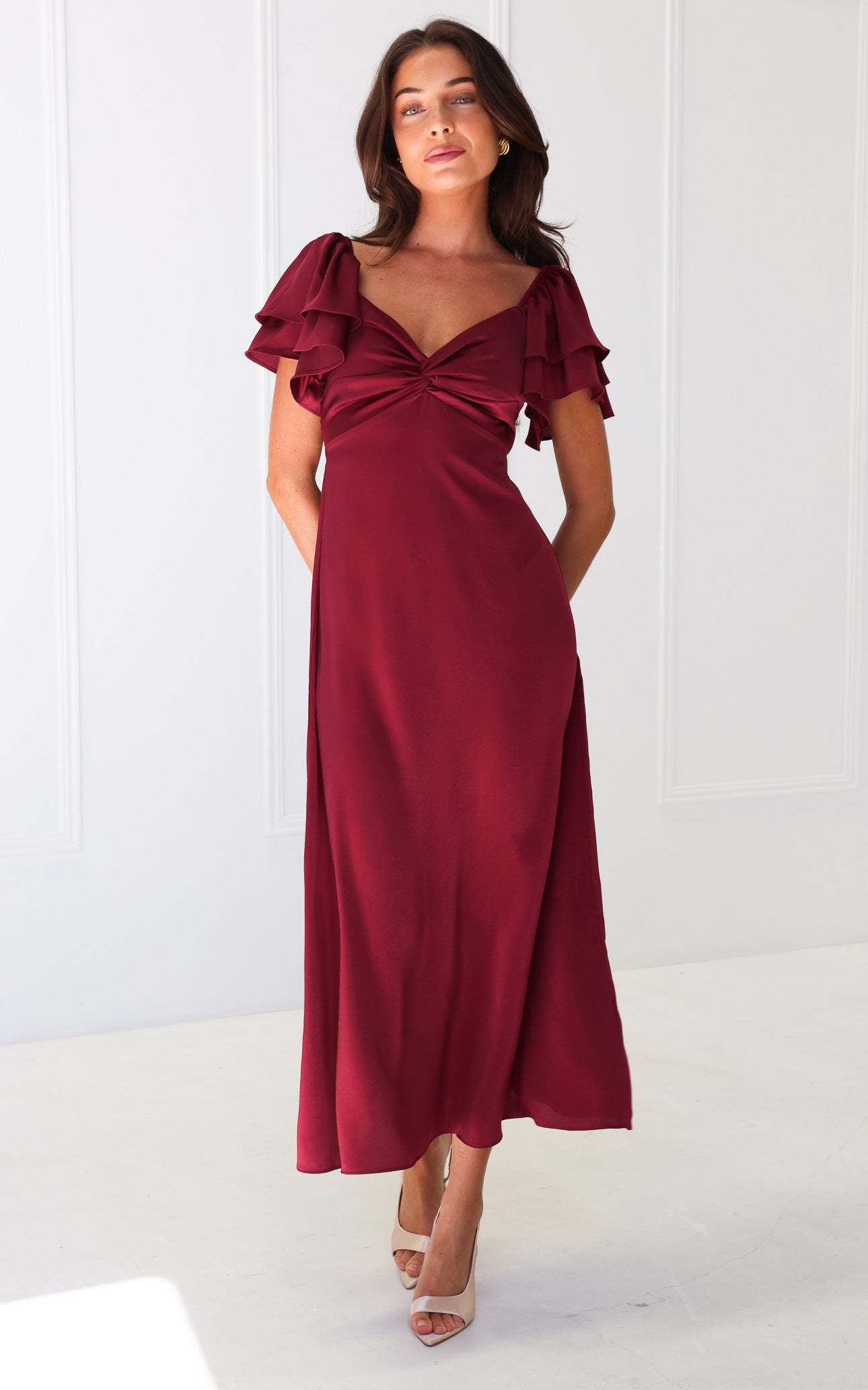 In The Sky Maxi Dress - Wine