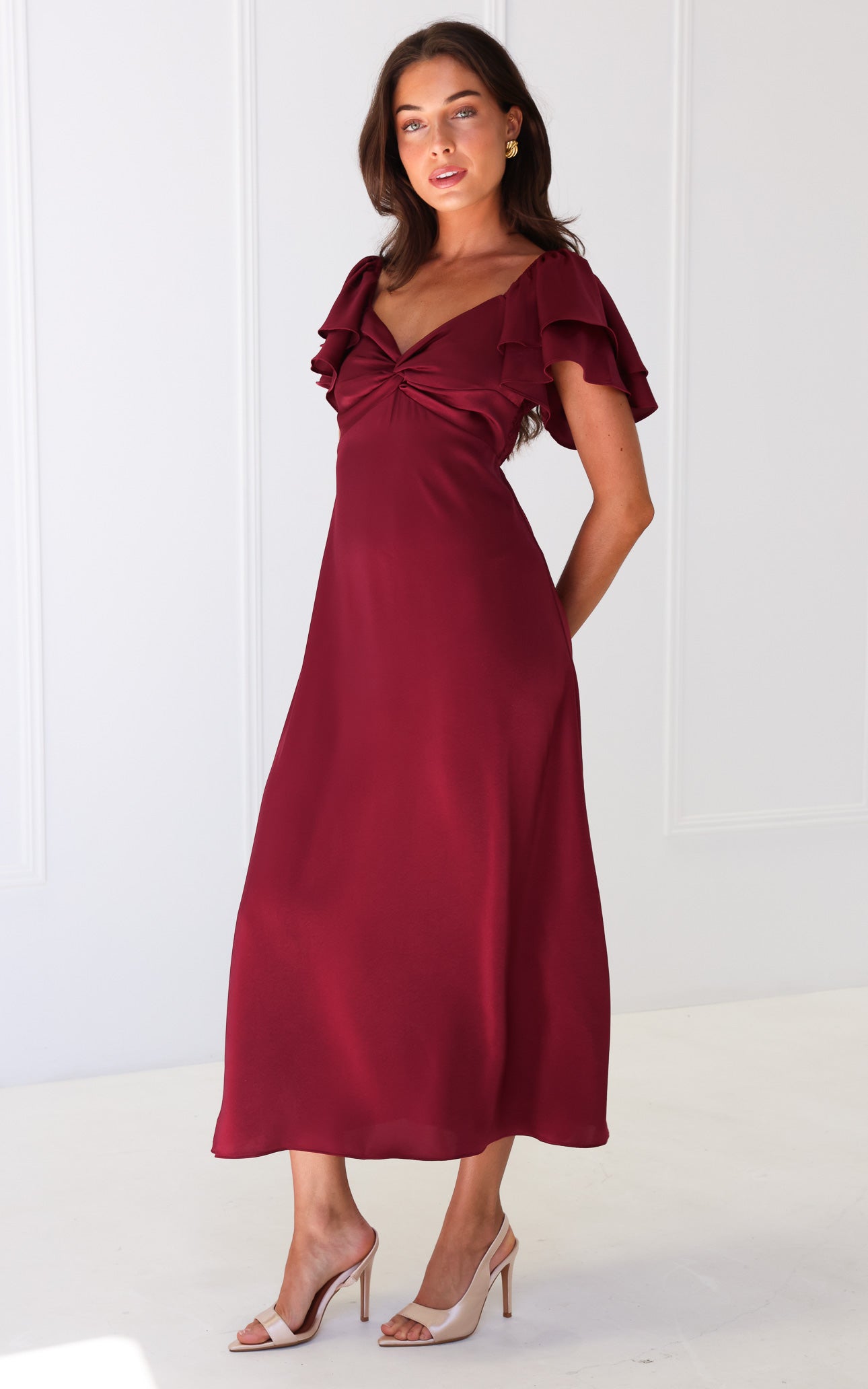 In The Sky Maxi Dress - Wine