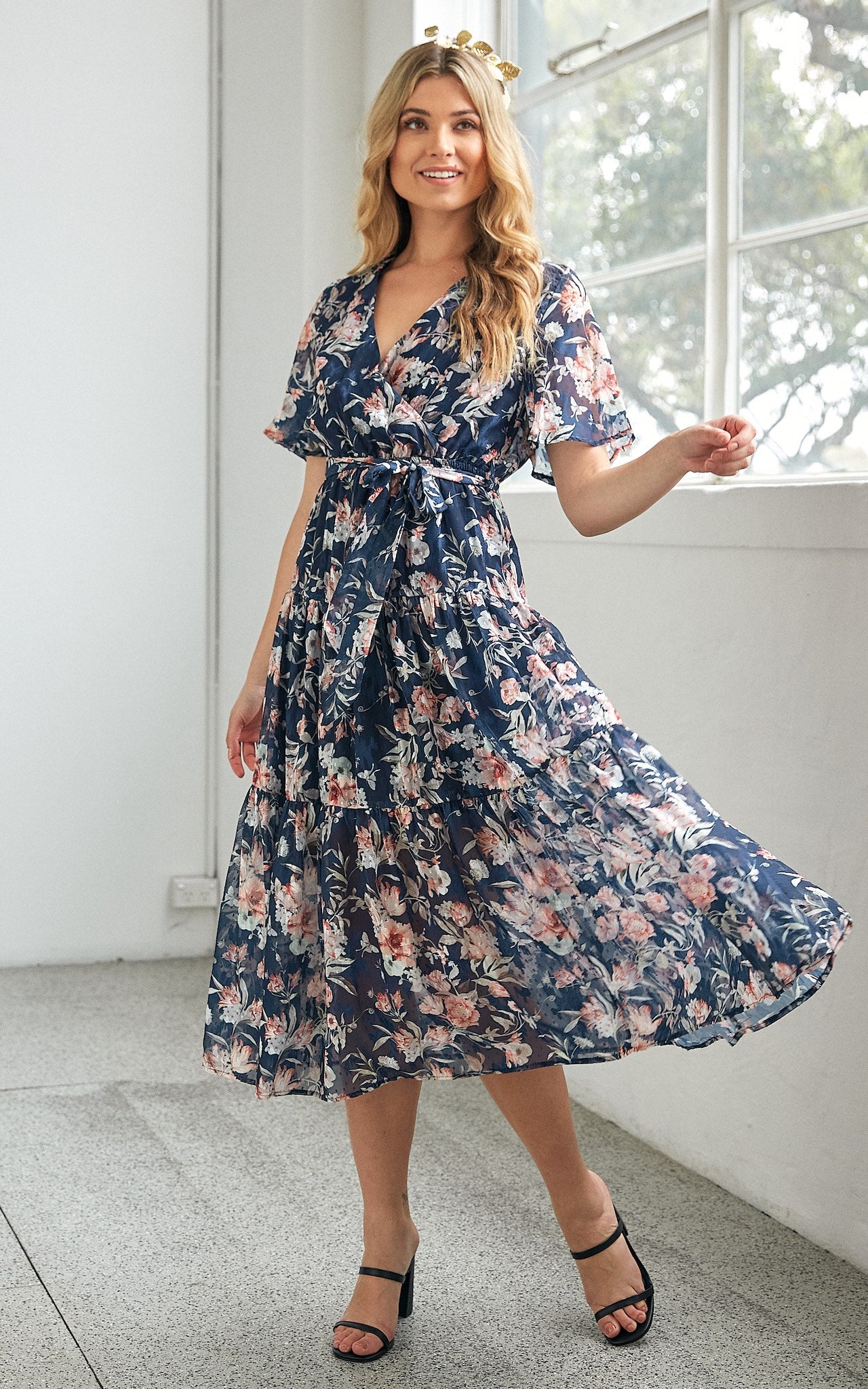 Ira Dress - Navy Floral