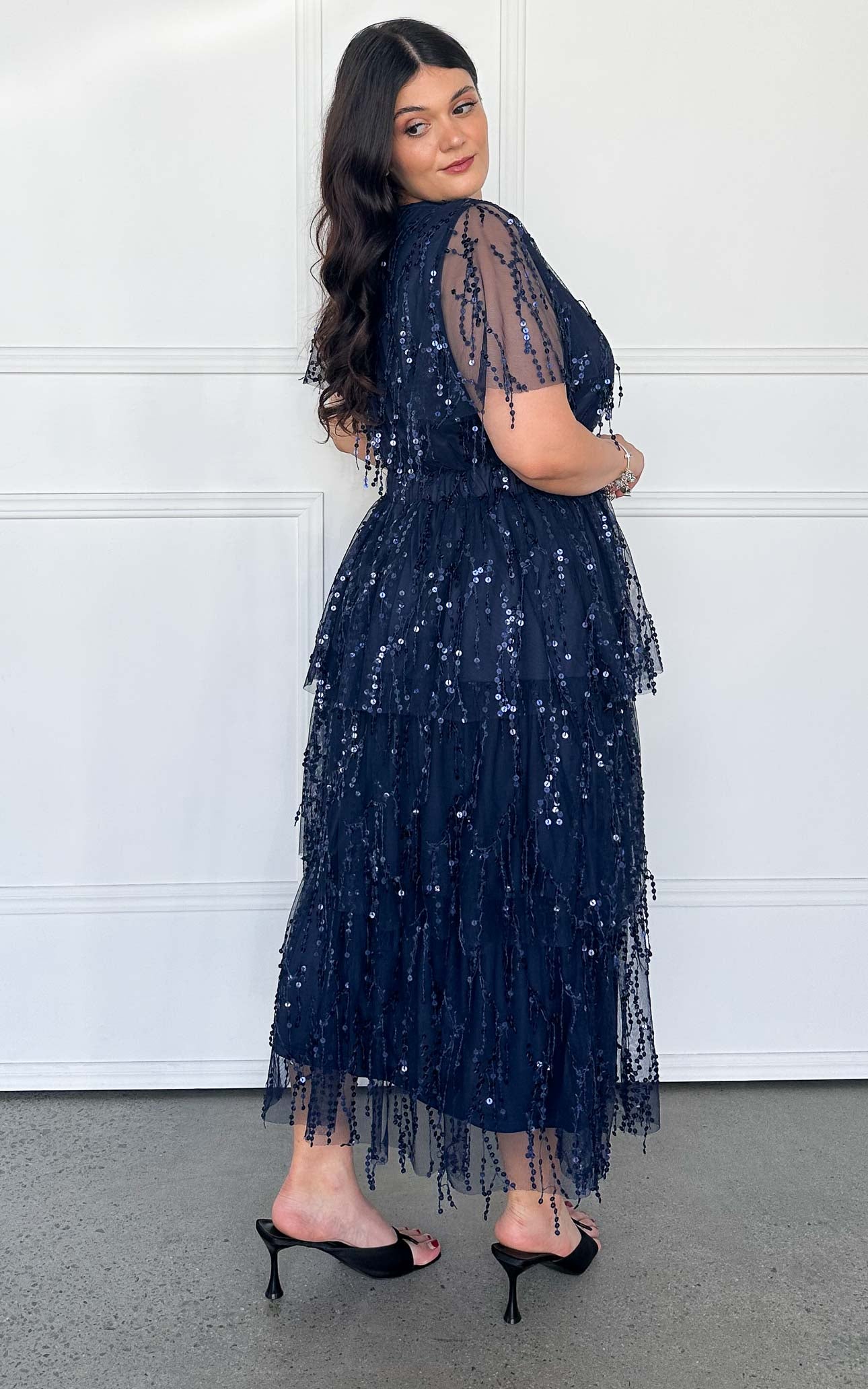 Irisa Sequin Maxi Dress - Navy