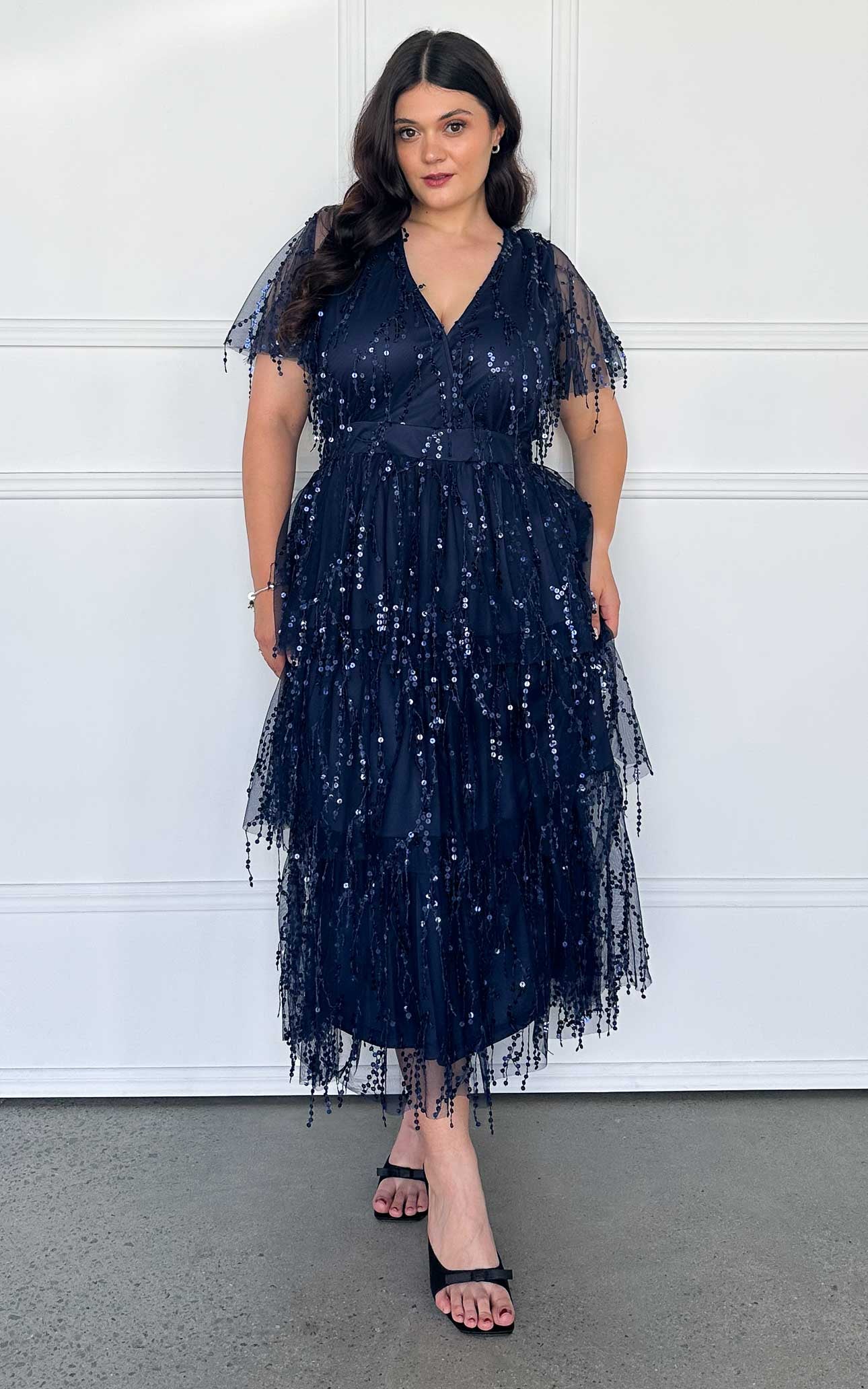 Irisa Sequin Maxi Dress - Navy