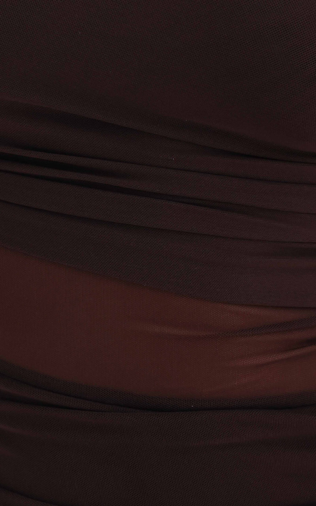 Isola Long Sleeve Mesh Mini Dress - Dark Brown