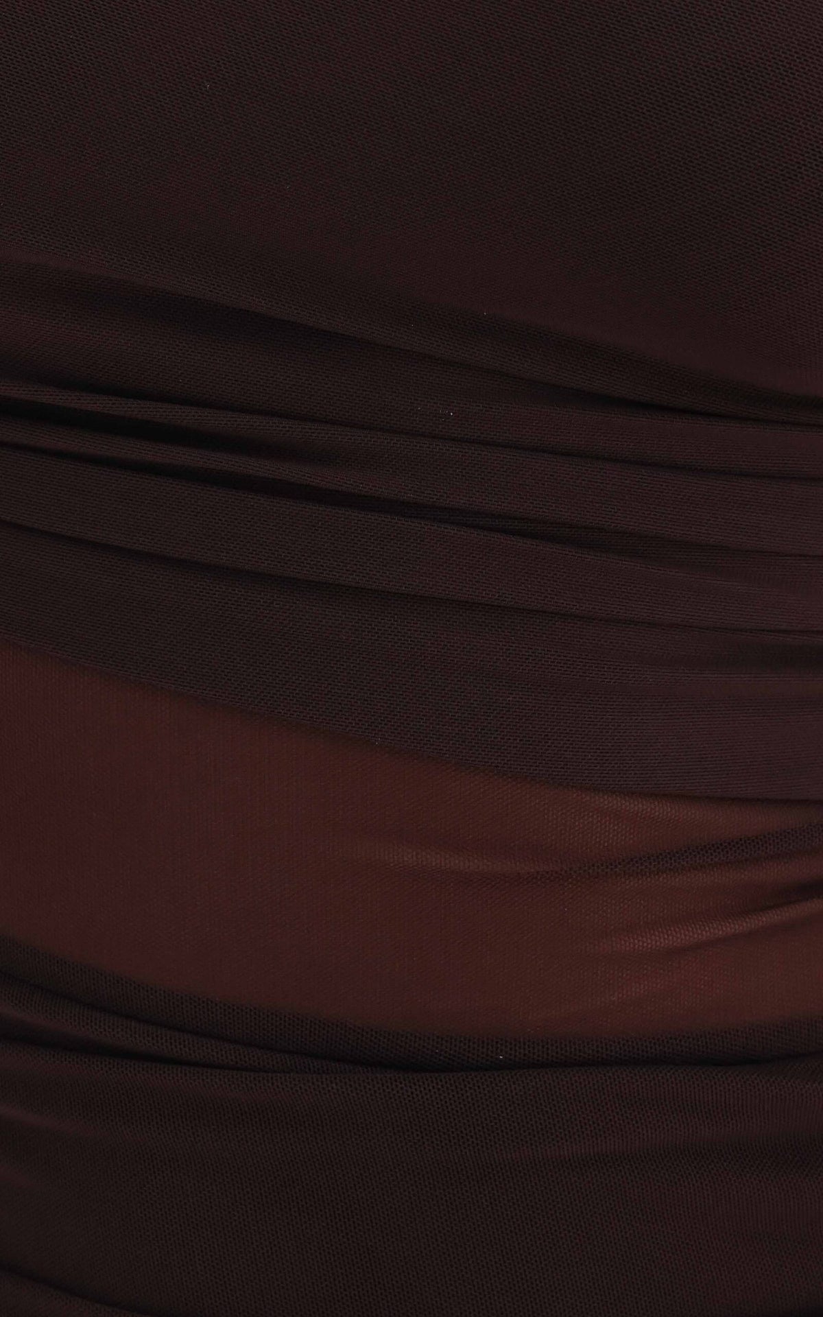 Isola Long Sleeve Mesh Mini Dress - Dark Brown