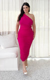 Isola Sleeveless Mesh Midi Dress - Ruby Pink
