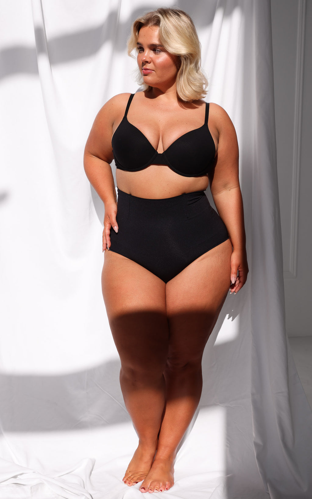Ingrid High Waisted Boning Shapewear Briefs - Black