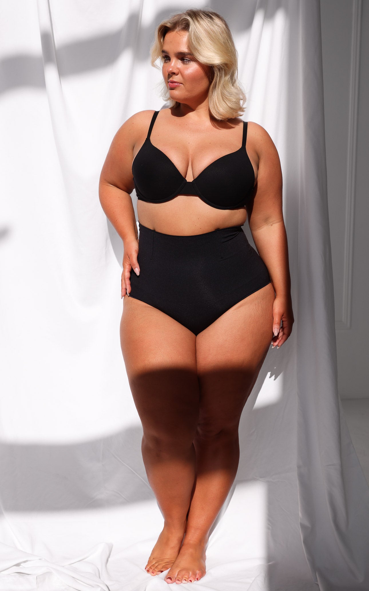 Ingrid High Waisted Boning Shapewear Briefs - Black