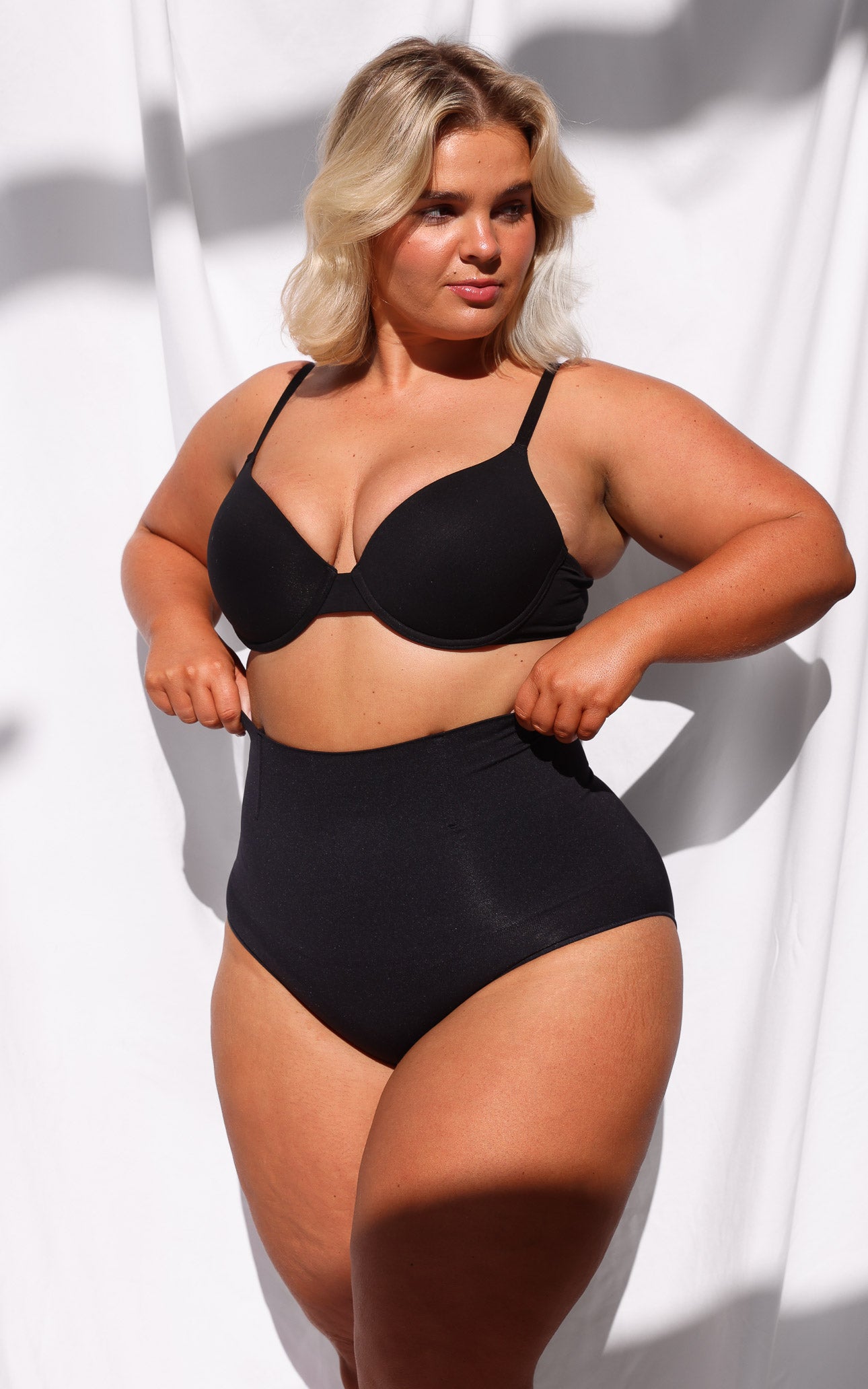 Ingrid High Waisted Boning Shapewear Briefs - Black